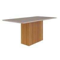 Mesa P- Cozinha Ana C- Tampo Madeirado C- Vidro 180x90cm Nature-off White - Cimol - 1