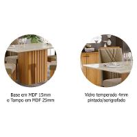 Mesa P- Cozinha Ana C- Tampo Madeirado C- Vidro 180x90cm Nature-off White - Cimol - 3