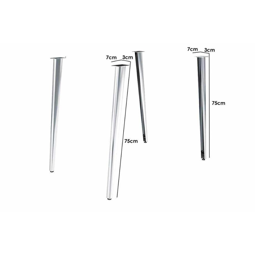 Conjunto: Mesa Sala Jantar Iguaçu C- Tampo De Madeira 1.60cm + 6 Cadeiras Portugal Cromada - Courano Preto - Kappesberg - 6