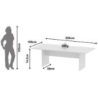 Mesa De Diretor Reunião Diretor Reunião Me4190 Branco - Tecno Mobili - 2
