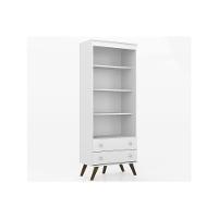 Estante Livreiro Solteiro Esm 216 C- 2 Gavetas Branco - Movelbento - 5