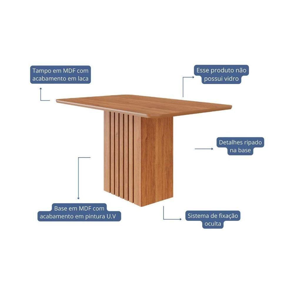 Mesa Multiuso Cozinha Ana C- Tampo Madeirado 130x80cm Cinamomo - Cimol - 2