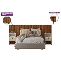 Painel Cama Box Madeirado Laranjeiras 240cm Off White - Linea Brasil