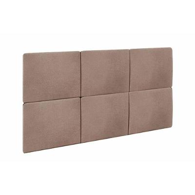 Painel De Cama Box Estofada Modulada Lucca (3un) Casal-queen - Linho Capuccino - Rufato