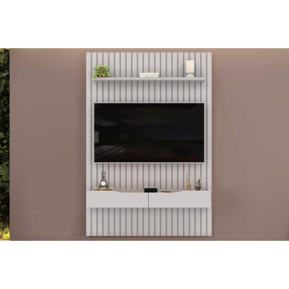 Estante P- Sala Até 55 Pol Pratic Ripado C- 2 Gavetas 143x240cm Bali - Dj Móveis - 1