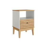 Mesa De Cabeceira Solteiro Mb 1041 C- 1 Gaveta Mel-off White - Movelbento - 2