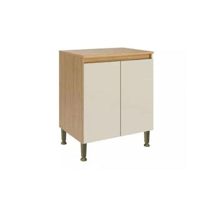 Balcão De Cozinha Modulado C- Tampo Rebeca C- 2 Portas 80cm Mel-off White - Movelbento