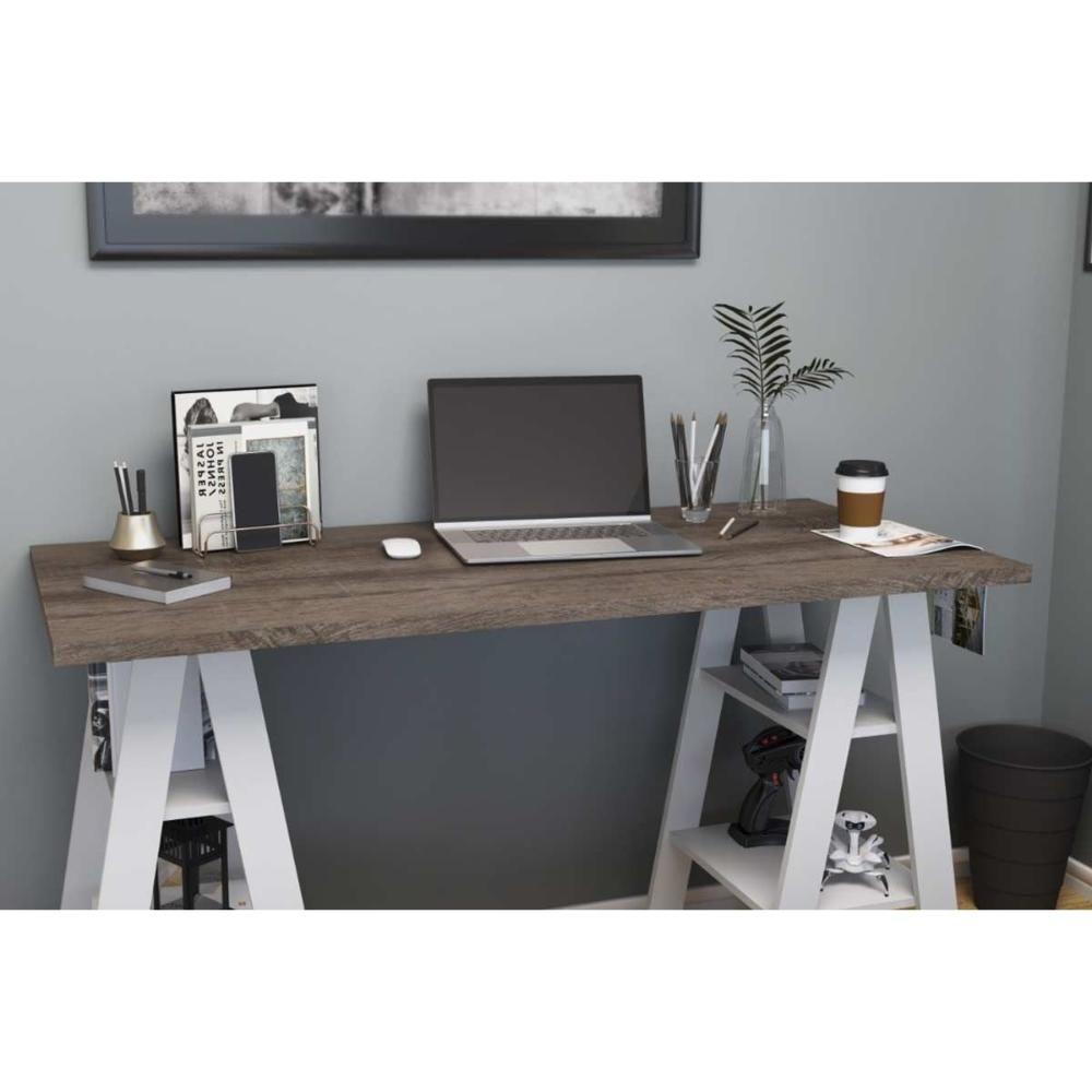 Mesa De Computador Solteiro Mb 1034 Rustico-branco - Movelbento - 3