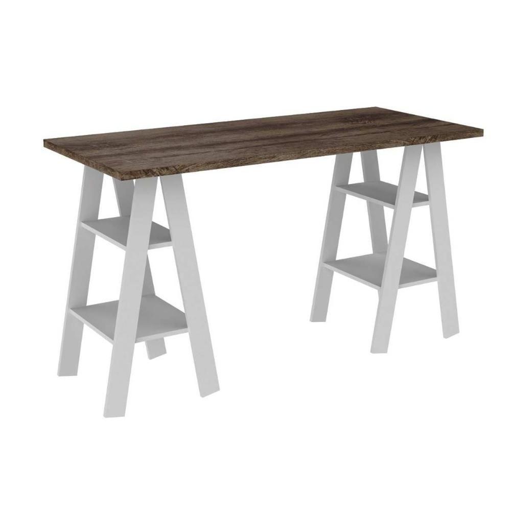 Mesa De Computador Solteiro Mb 1034 Rustico-branco - Movelbento - 5