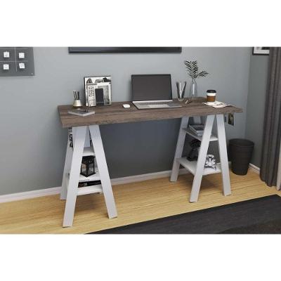 Mesa Computador Casal Mb 1034 Rustico-branco - Movelbento