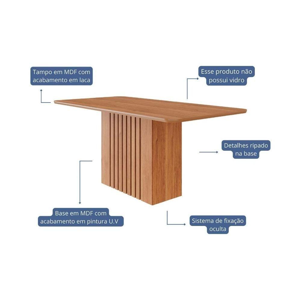 Mesa Multiuso Cozinha Ana C- Tampo Madeirado 180x90cm Cinamomo - Cimol - 2