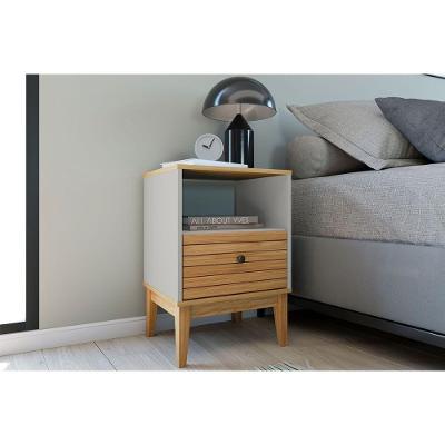 Mesa Cabeceira Casal Mb 1041 C- 1 Gaveta Mel-off White - Movelbento