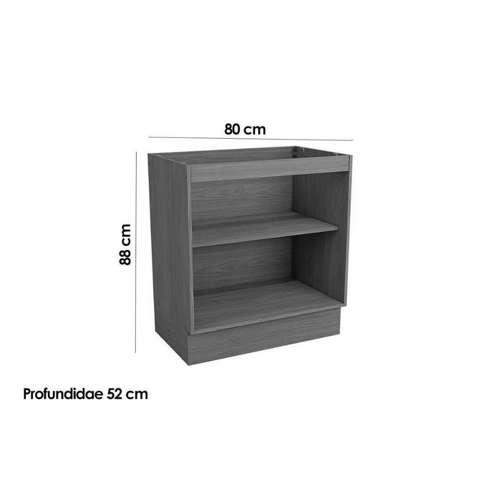 Balcão De Cozinha Modulado C- Tampo Ciela R625 C- 2 Portas 80cm Canela - Kappesberg - 3