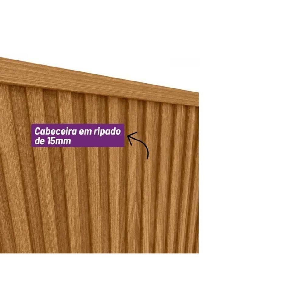 Painel Cama Box Madeirado Laranjeiras 240cm Nature Fosco - Linea Brasil - 2