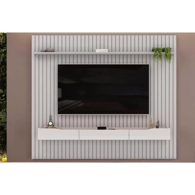 Estante P- Sala Até 85 Pol Pratic Ripado C- 3 Gavetas 250x240cm Bali - Dj Móveis