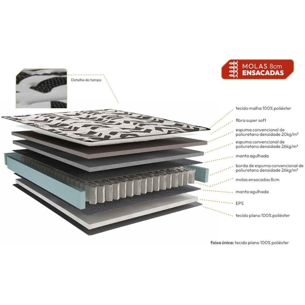 Colchão Solteiro Molas Masterpocket Ensacadas Frame Euro Pillow (88x188x24) - Kappesberg - 2