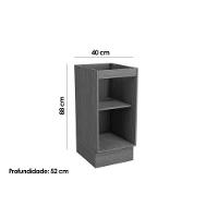 Balcão De Cozinha Modulado C- Tampo Ciela R622 C- 1 Porta 40cm Canela - Kappesberg - 3