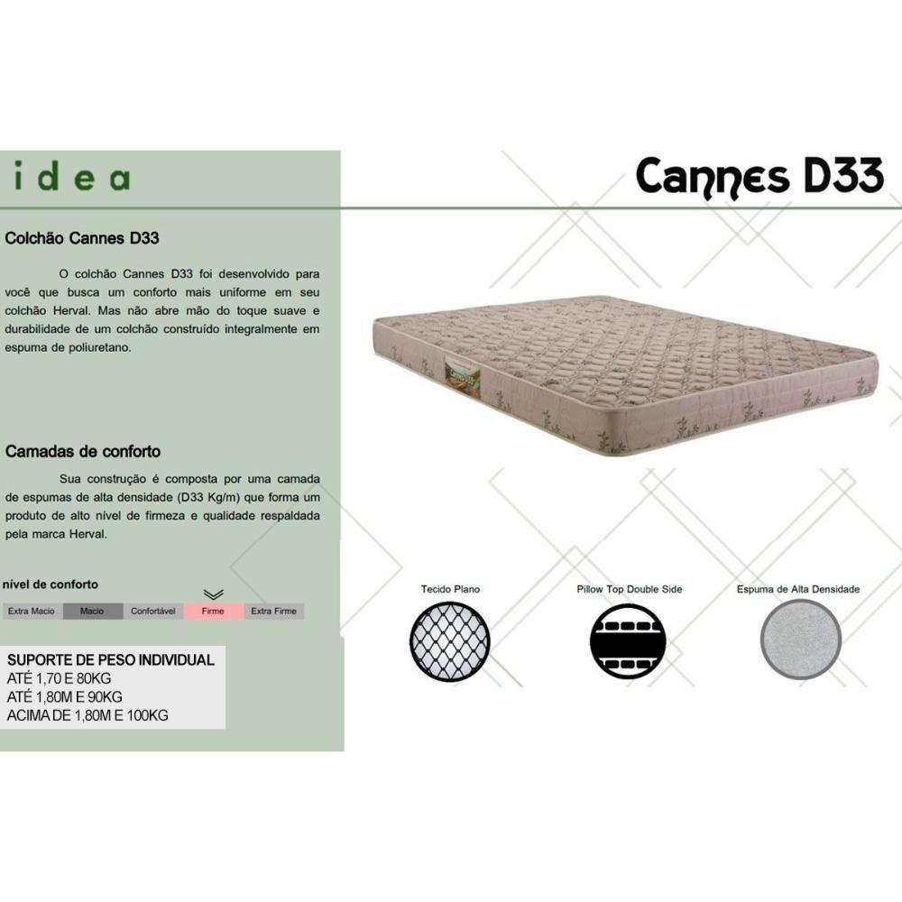 Colchão Solteiro Espuma D33 Cannes (88x188x14) - Herval - 2