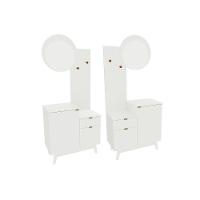 Bancada De Banheiro C- Pés Bn3680 S- Cuba C- 2 Portas 1 Gaveta E Espelho Branco - Tecno Mobili - 4