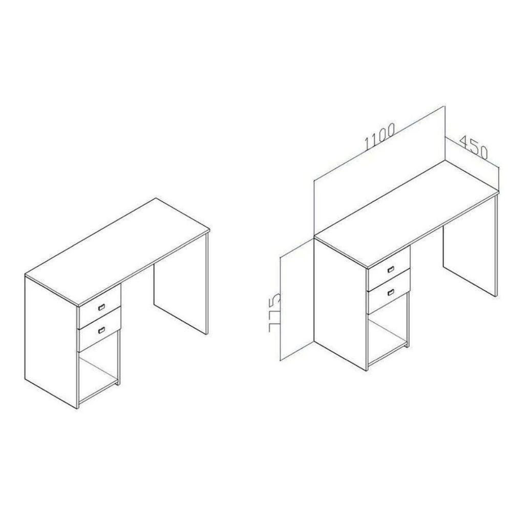 Mesa Computador Casal Msm 412 C- 2 Gavetas Branco - Movelbento - 2