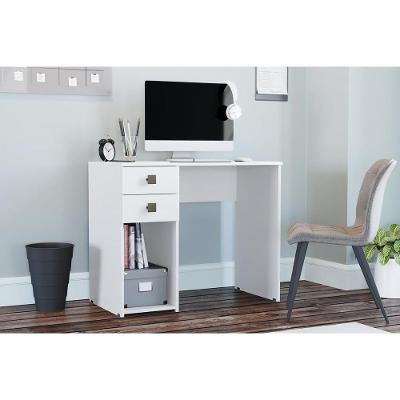 Mesa Computador Casal Msm 412 C- 2 Gavetas Branco - Movelbento