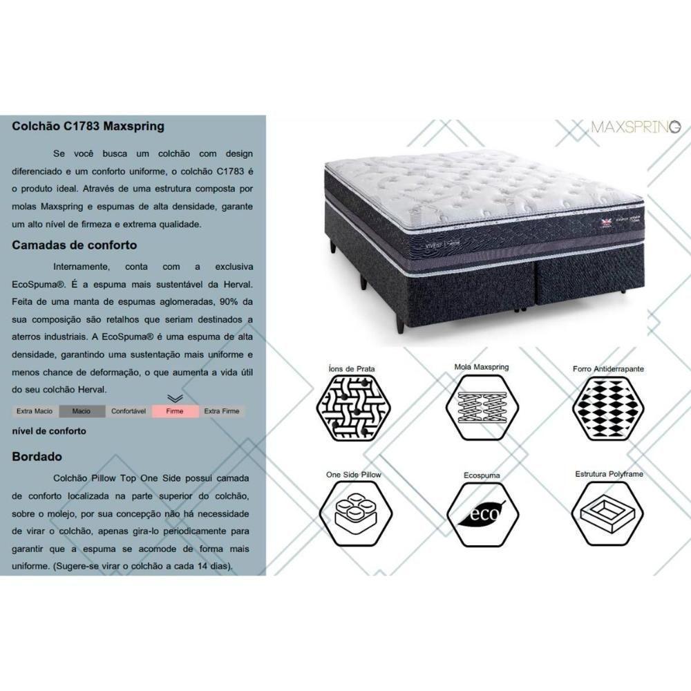 Colchão Casal Molas Maxspring C1783 Pillow Top (138x188x33) - Herval - 2