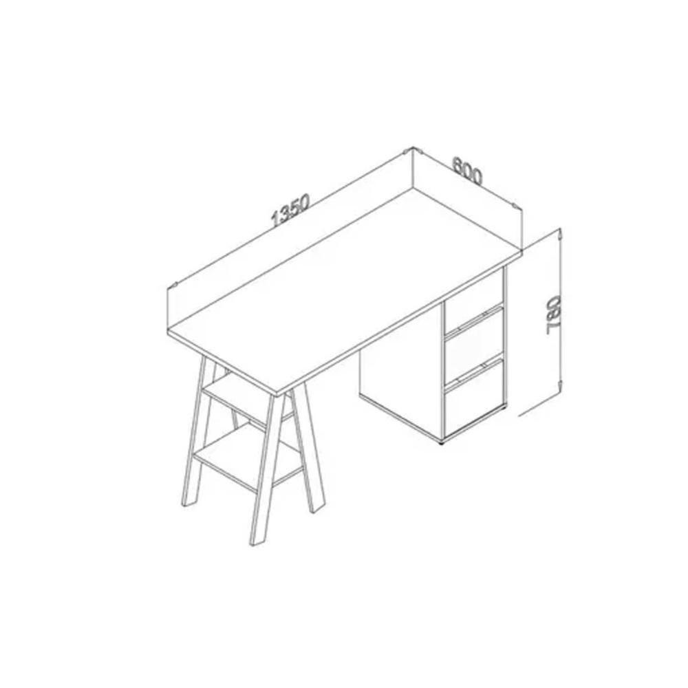 Mesa Computador Mb 1035 C- 3 Gavetas Branco - Movelbento - 5
