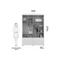 Quarto Infantil Completo Elô 3 Peças (1guardaroupa+1berço+1cômoda) Qi119 Branco-amendoa - Peroba - 3