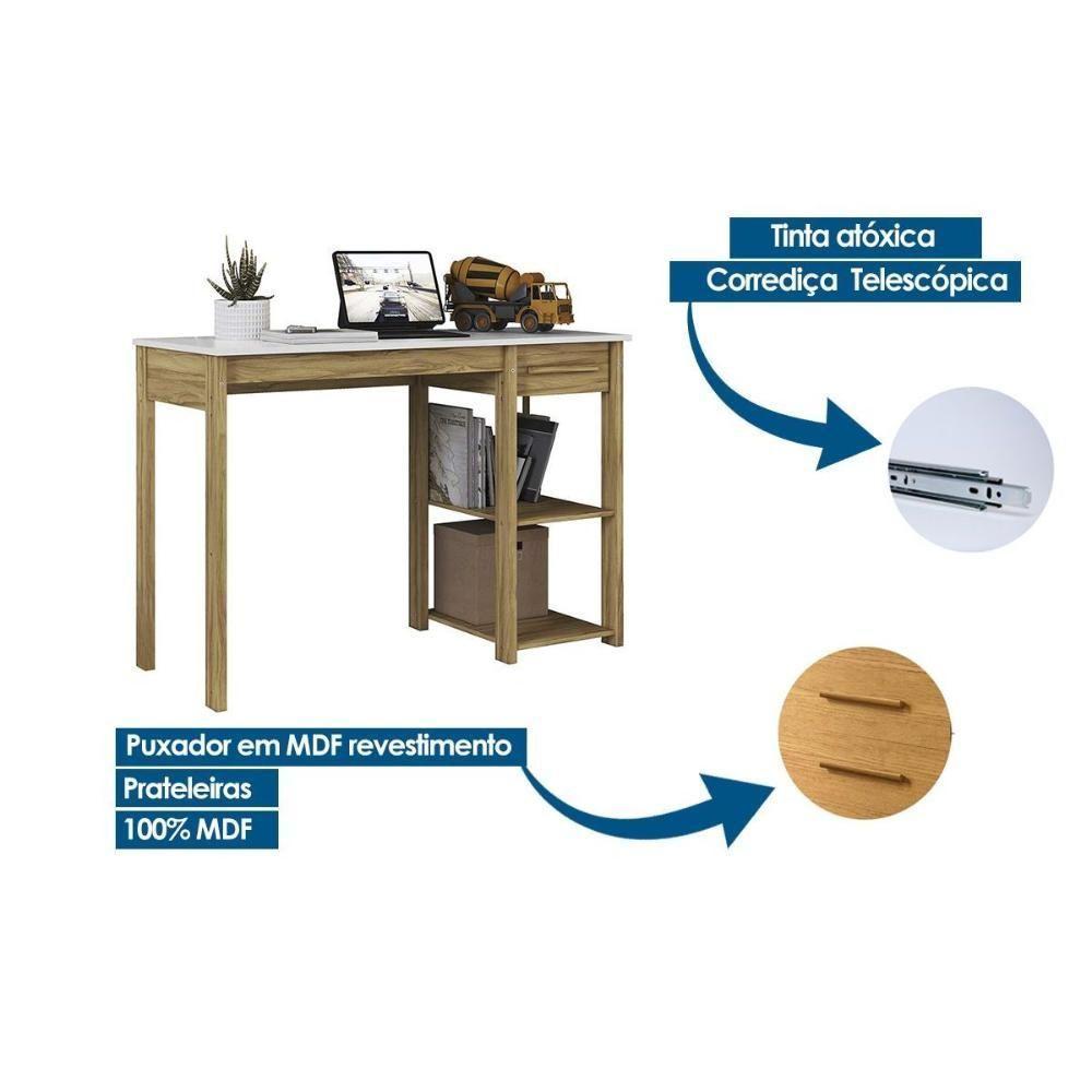 Escrivaninha P- Escritório 7994 Branco-amendoa - Peroba - 3