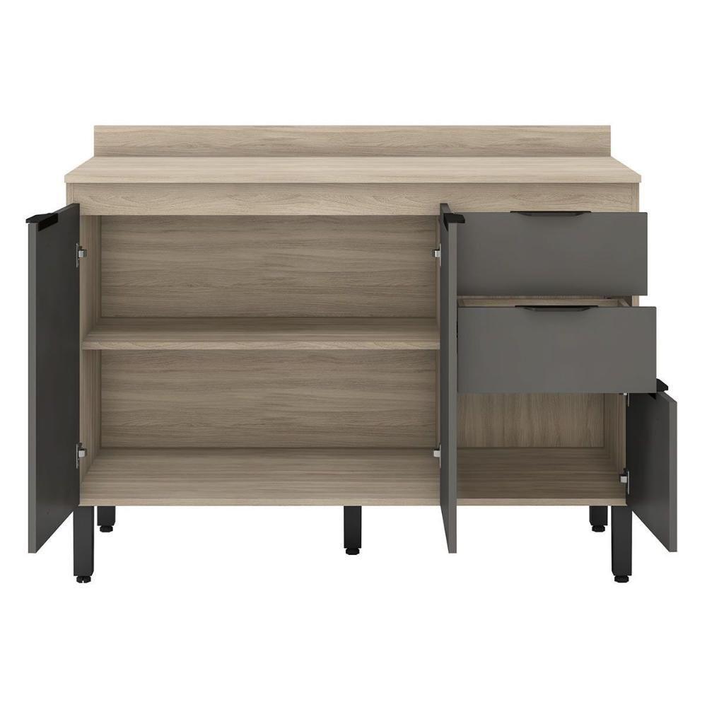 Balcão De Cozinha C- Tampo Firenze C- 3 Portas E 2 Gavetas 120cm Amendola-nude Prime Tx - Demóbile - 4