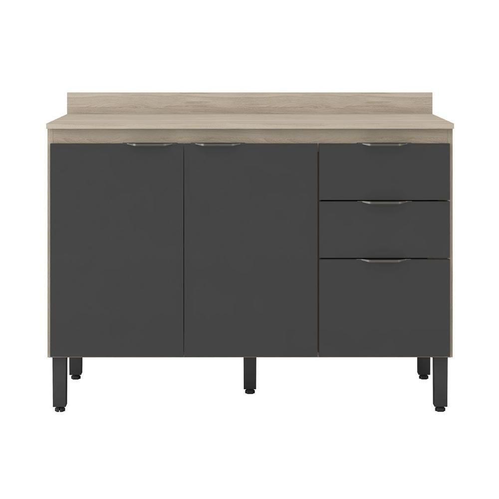 Balcão De Cozinha C- Tampo Firenze C- 3 Portas E 2 Gavetas 120cm Amendola-nude Prime Tx - Demóbile - 6