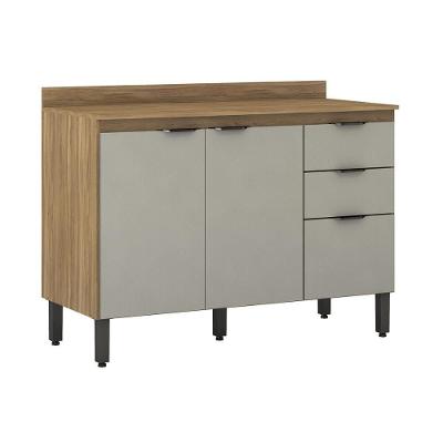 Balcão De Cozinha C- Tampo Firenze C- 3 Portas E 2 Gavetas 120cm Amendola-nude Prime Tx - Demóbile