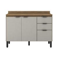 Balcão De Cozinha C- Tampo Firenze C- 3 Portas E 2 Gavetas 120cm Amendola-nude Prime Tx - Demóbile - 7