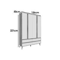 Quarto Infantil Completo Theo 3 Peças (1guardaroupa+1berço+1cômoda) Qi110 Off White-amendoa - Peroba - 2