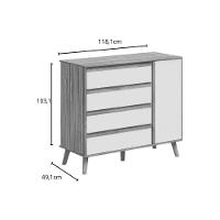 Quarto Infantil Completo Theo 3 Peças (1guardaroupa+1berço+1cômoda) Qi110 Off White-amendoa - Peroba - 3