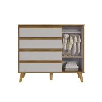 Quarto Infantil Completo Theo 3 Peças (1guardaroupa+1berço+1cômoda) Qi110 Off White-amendoa - Peroba - 6