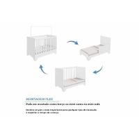 Quarto Infantil Completo Popy 3 Peças (1guardaroupa+1berço+1cômoda) Qi109 Branco - Peroba - 8