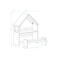 Escrivaninha P- Escritório Casinha C- Banco Branco - Peroba - 4
