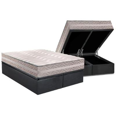 Conjunto Box Baú Queen: Colchão Espuma Paropas D28 - Master Prata Double Face 25 + Base Crc Suede Gray (158x198)