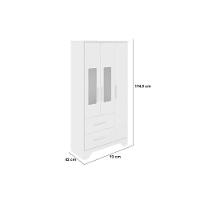 Quarto Infantil Completo Popy 3 Peças (1guardaroupa+1berço+1cômoda) Qi111 Branco - Peroba - 3