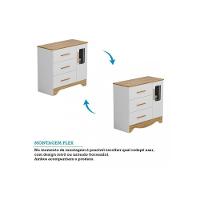 Quarto Infantil Completo Popy 3 Peças (1guardaroupa+1berço+1cômoda) Qi111 Branco - Peroba - 7