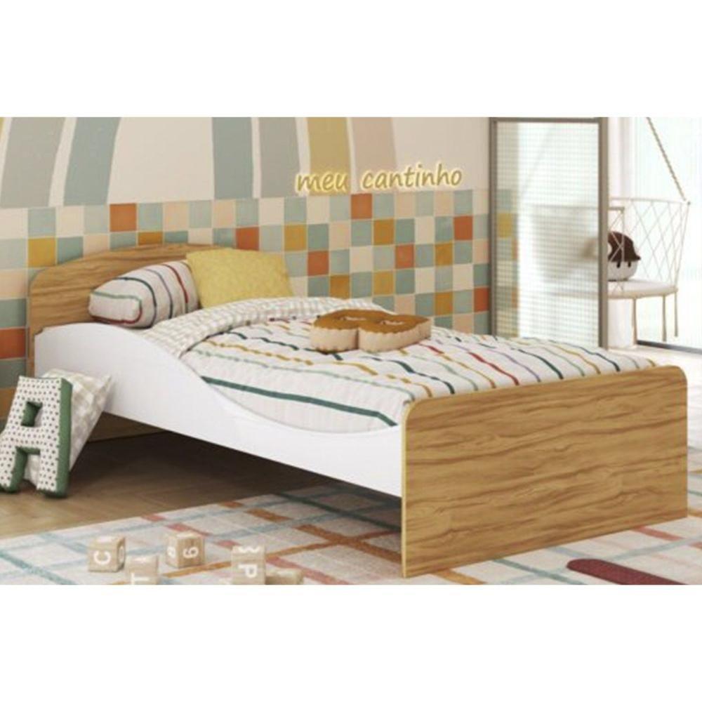 Mini Cama Infantil Lua Branco-amendoa - Peroba - 1