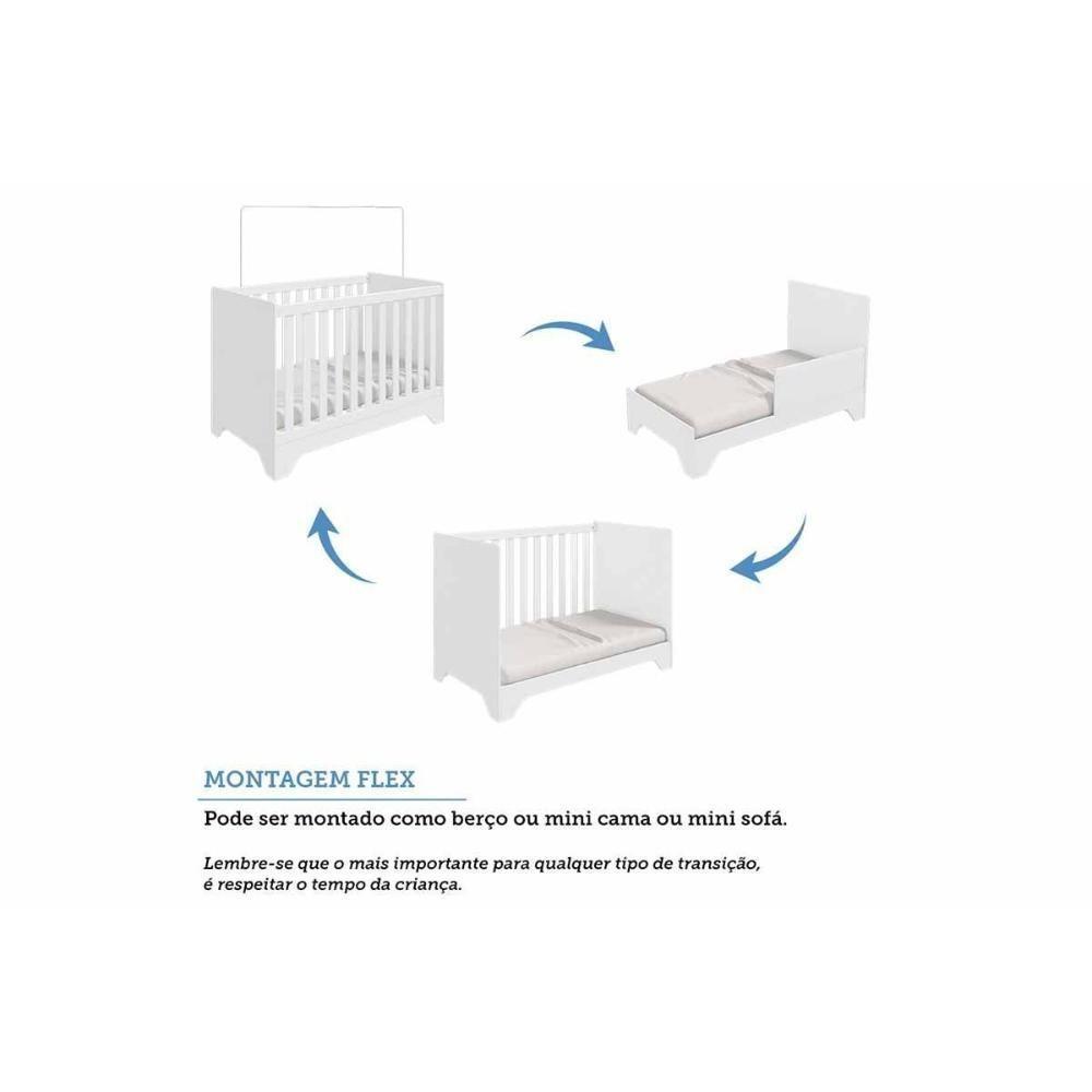 Quarto Infantil Completo Popy 3 Peças (1guardaroupa+1berço+1cômoda) Qi111 Branco-amendoa - Peroba - 7