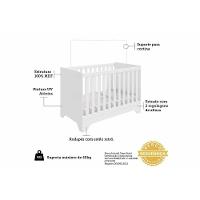 Quarto Infantil Completo Popy 3 Peças (1guardaroupa+1berço+1cômoda) Qi111 Branco-amendoa - Peroba - 8