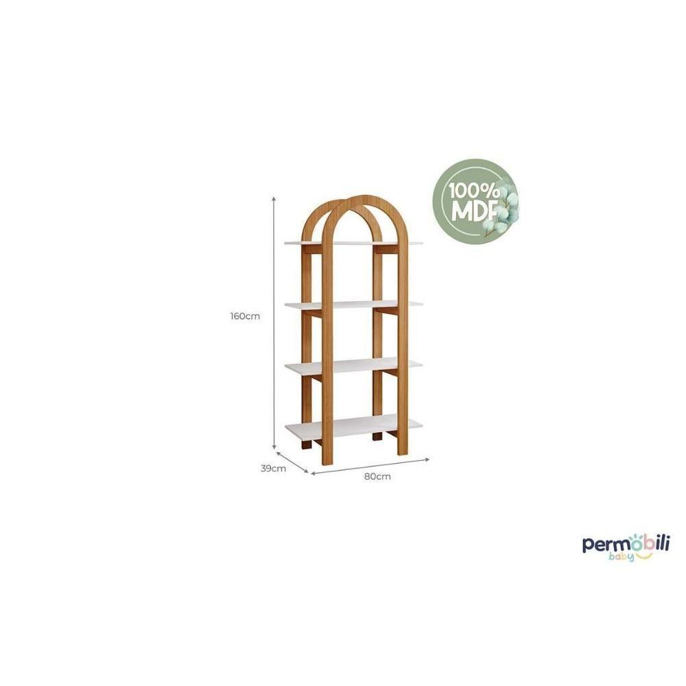 Quarto Infantil Completo Cupcake 2 Peças (berço+estante) Qi104 Branco-nature - Permóbili Baby - 3