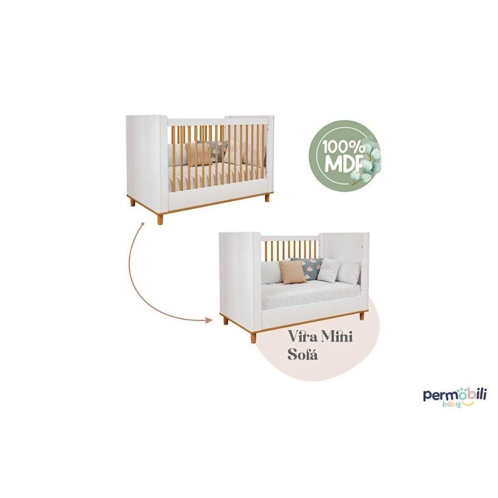 Quarto Infantil Completo Cupcake 2 Peças (berço+estante) Qi104 Branco-nature - Permóbili Baby - 5