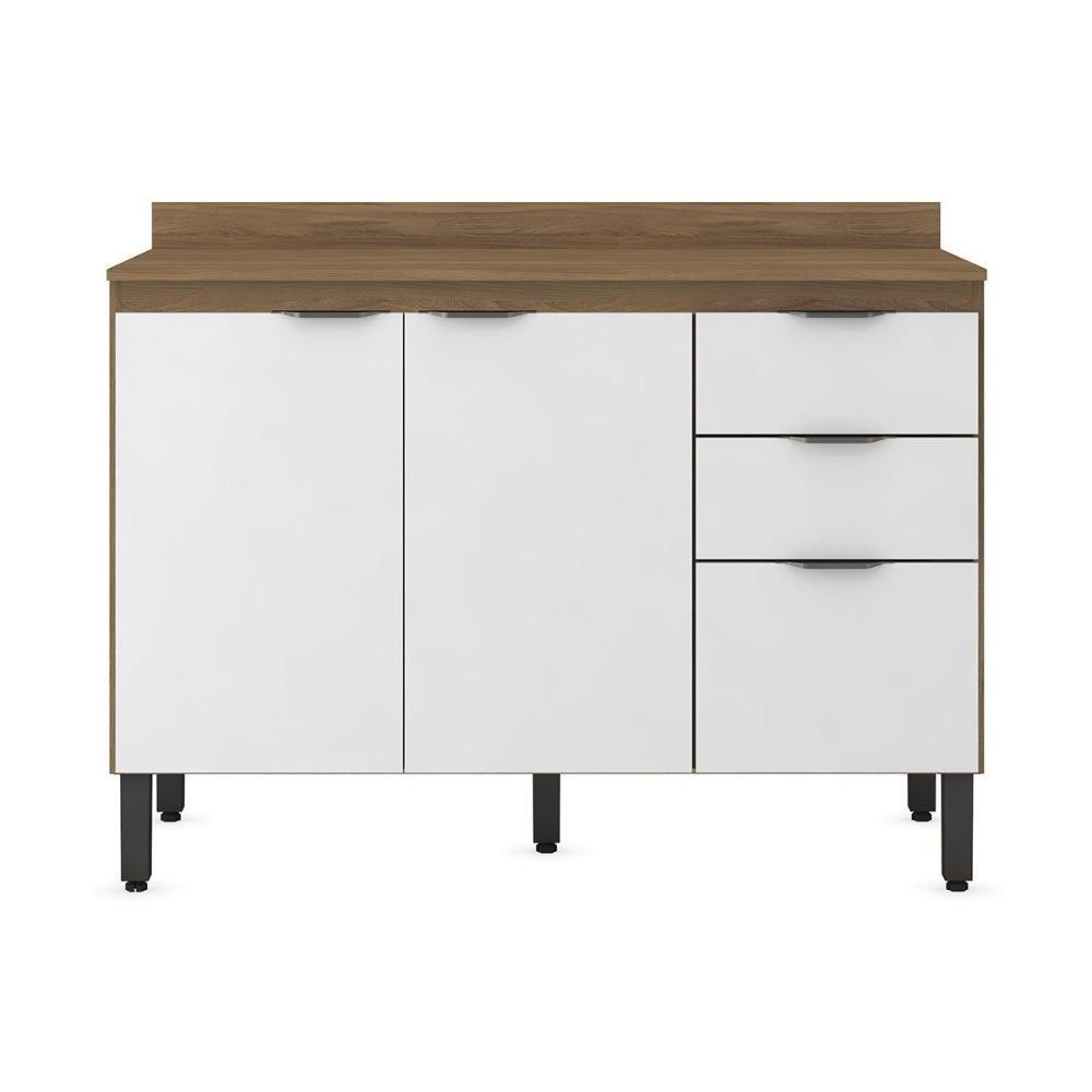 Balcão De Cozinha C- Tampo Firenze C- 3 Portas E 2 Gavetas 120cm Amendola-branco - Demóbile - 5