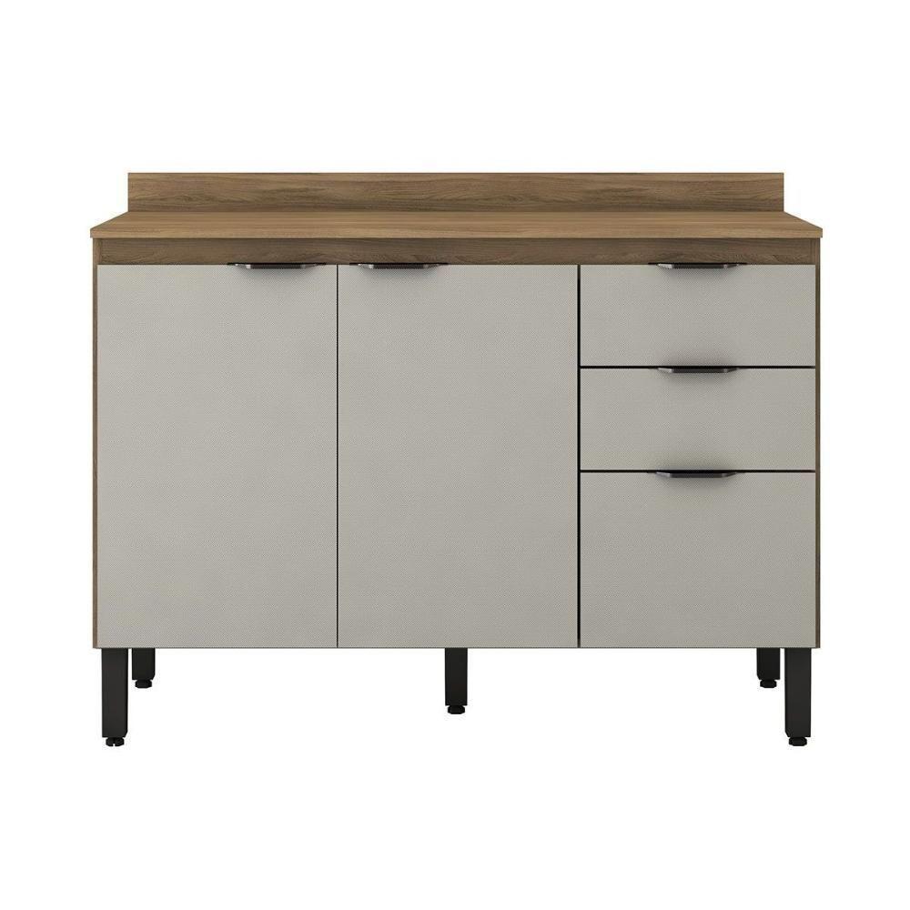 Balcão De Cozinha C- Tampo Firenze C- 3 Portas E 2 Gavetas 120cm Amendola-branco - Demóbile - 7