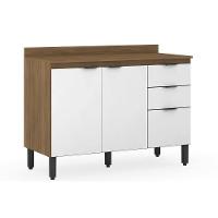 Balcão De Cozinha C- Tampo Firenze C- 3 Portas E 2 Gavetas 120cm Amendola-branco - Demóbile - 1