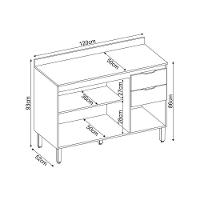Balcão De Cozinha C- Tampo Firenze C- 3 Portas E 2 Gavetas 120cm Amendola-branco - Demóbile - 2